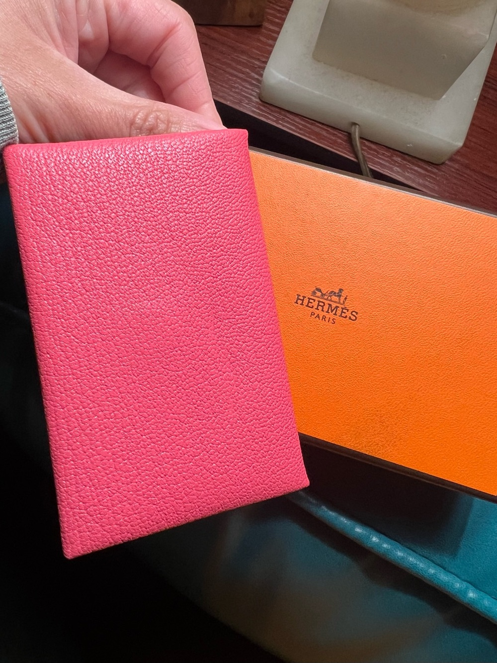 Hermes Pink Leather Small Wallet